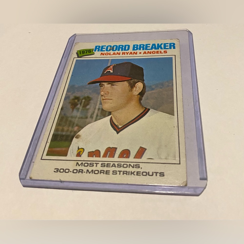 Nolan Ryan 1976 Record Breaker Most seasons w/ 300 or more strikeouts